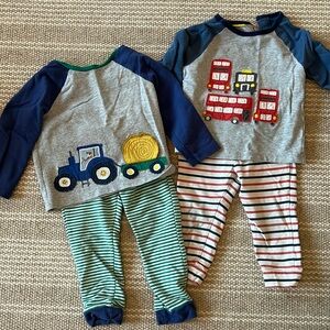 Mini boden play outfits. Size 18-24 mos farm and 12-18 mos bus
